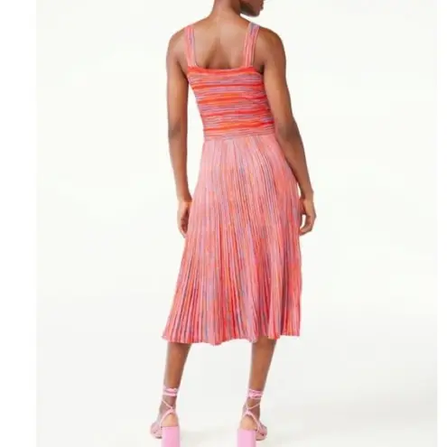 Scoop NYC Micro Stripe Midi Dress Pink Size L
