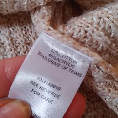 Cloud Chaser Size Small S Light Cream Knit Criss Cross Shoulders Sweater