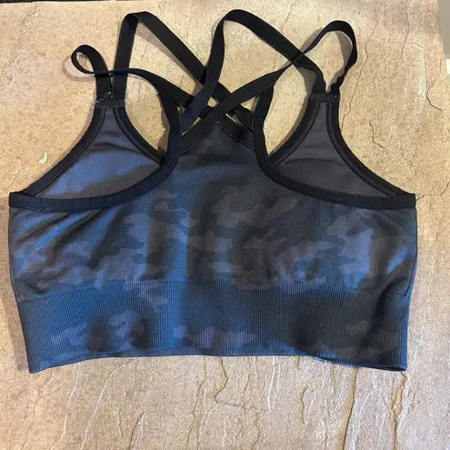 Spanx  Look At Me Now Camo Black an Grey Racerback Sports Bra