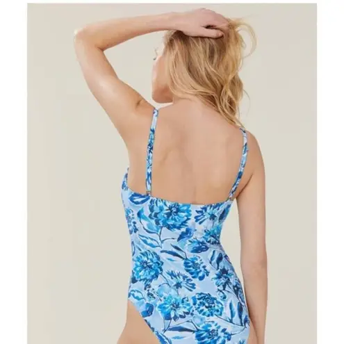 ANDIE The Bala One Piece Swimsuit Blue Floral Size Medium NEW with Tags!