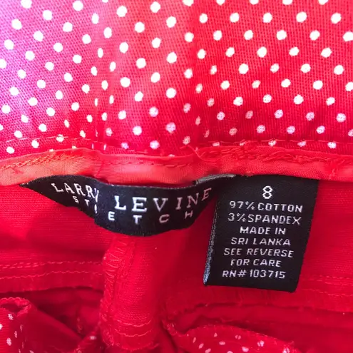 Larry Levine Red Polka Dot Skimmer Capri Pants 8