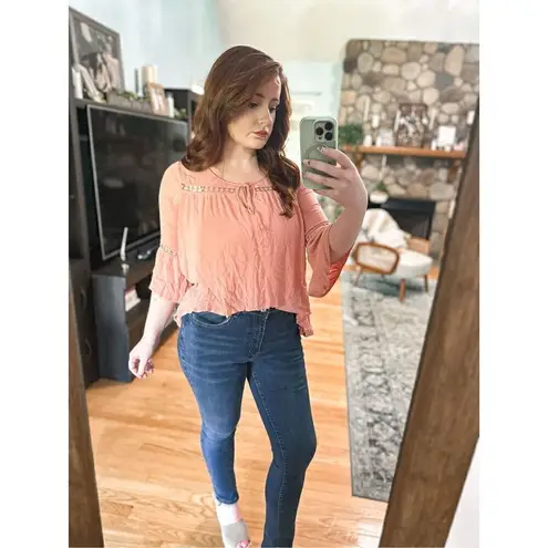 En Crème Boho Top Pink