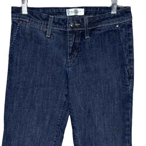 Habitual Jeans Womens 4 Blue Flare Leg Low Rise Dark Wash Fading Everyday Casual