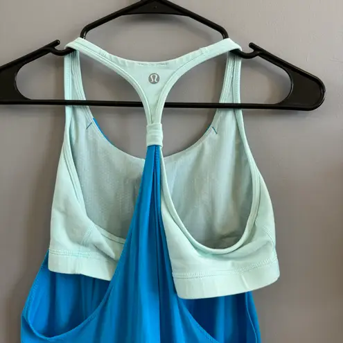 Lululemon Blue Practice Freely Tank with Built In Sports Bra