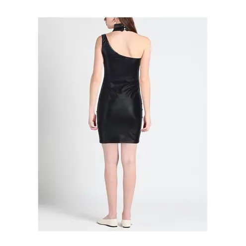 VERSACE JEANS COUTURE Baroque Buckle Halter Neck Mini Dress Size: 4 NWT Black