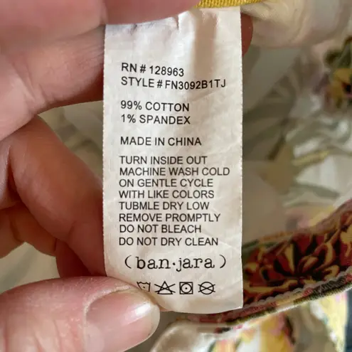 Banjara Floral Print Shorts High Waist Distressed Hem Casual Size 11/29 Summer White