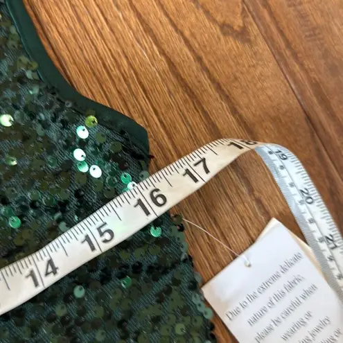 Taylor NWT green sequin cowl neck midi dress 6 Green
