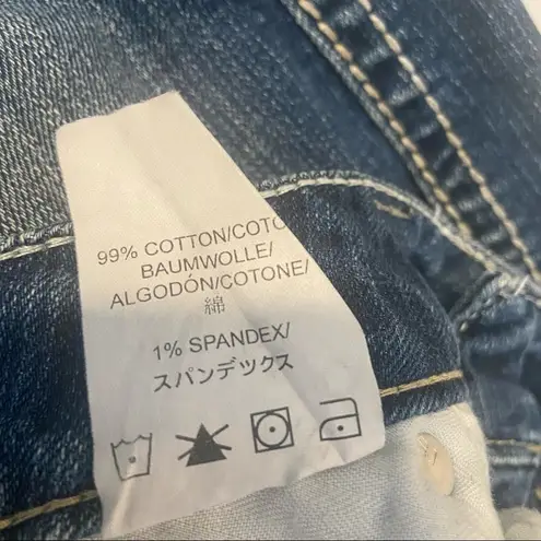 Silver Jeans Twisted Blue Jeans Bootcut Low Rise Med Wash Distressed Size 29