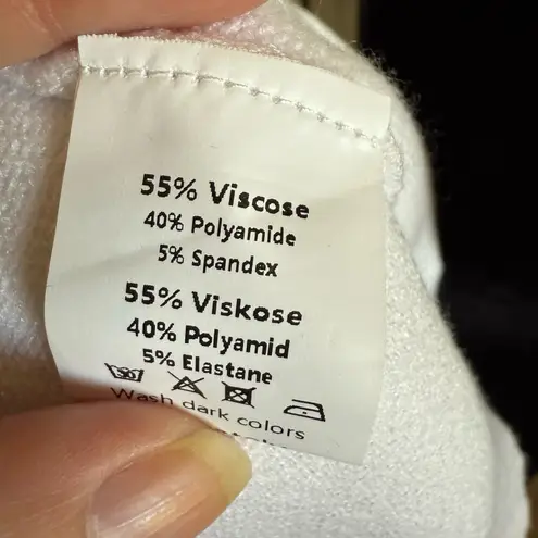 Grace Karin Womens Cardigan Sz 2XL White Cropped Textured 3/4 Sleeves NEW