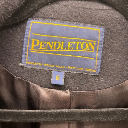 Pendleton Womans Wool Coat Size 16 Classic Button Front Overcoat USA Made