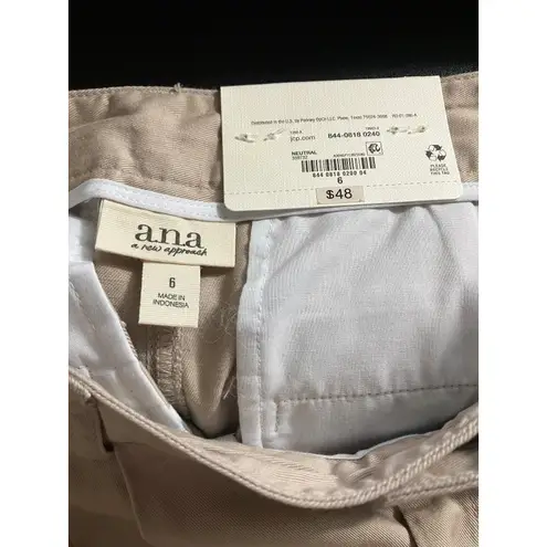 NWT ANA High Rise Tapered Leg Dress Pants Tan Size 6 Long