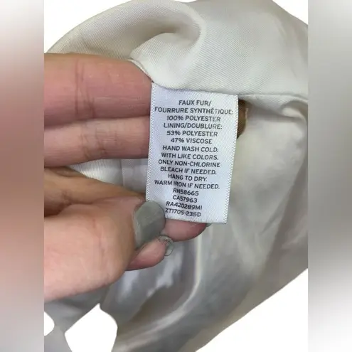 Rachel Parcell Women's Cream Faux Shearling Double Breasted Coat Cream Size Med