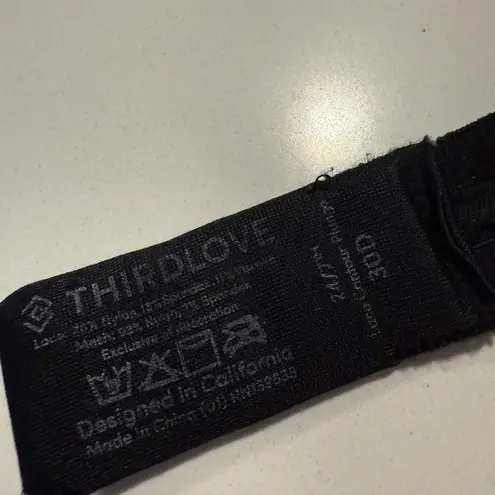 Third Love Black & Nude 30D Lace Contour Plunge Bra Underwire Removable Push