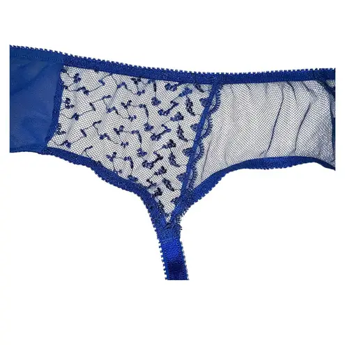 | SAVAGE X FENTY | Scattered Leopard Garter Belt size 1X blue lace lingerie