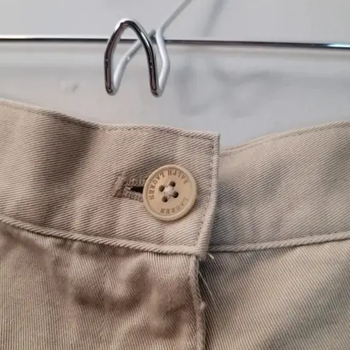 Ralph Lauren Lauren  High Waist Khaki Mom Shorts