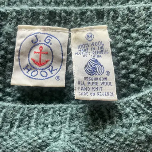 JG Hook 100% Wool Vintage Sweater With Shoulder Pads Green Size M