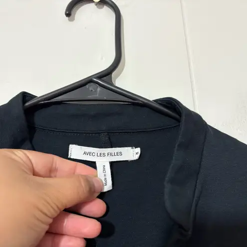 Avec Les Filles Lace Up Muette Mini Dress Black Womens Size XS