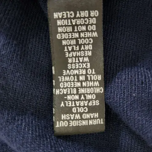 INC International Concepts Navy and White Short Sleeve Cardigan Sweater Size 1X Blue