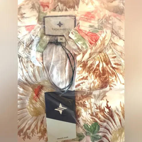 Hyacinth House Margot Maxi Dress S Navy Marigold Floral Ruffle Strapless NWT Brown Size M