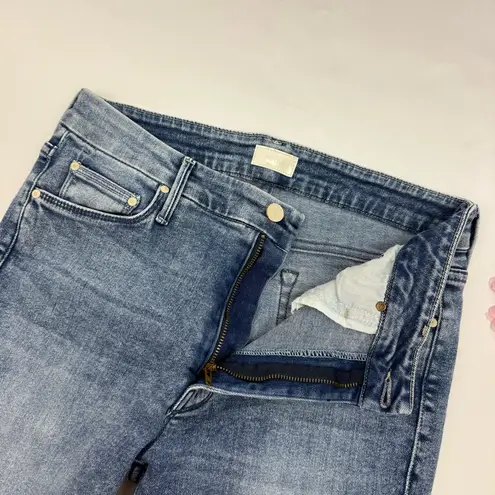 MOTHER Denim The Looker Ankle Fray Skinny Cigarette Jeans Twice Shy Light Wash Blue Size 30