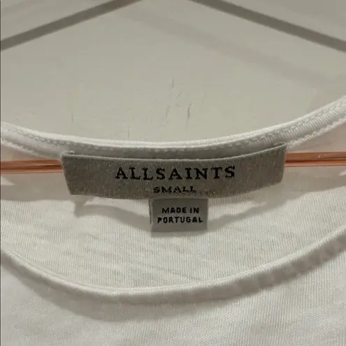 ALL SAINTS pleated duma white sleeveless t shirt.