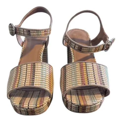 Urban Outfitters  Raffia Block Heel Sandals Size US 10