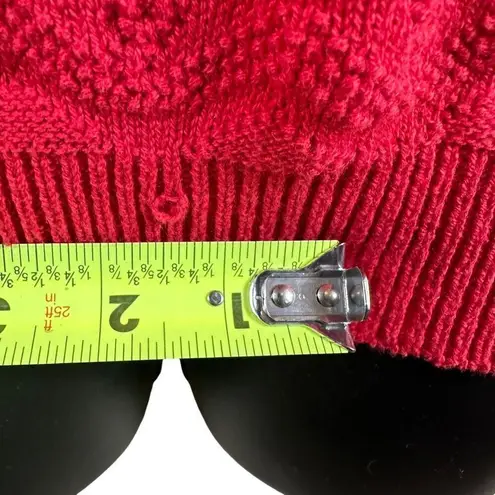 Vintage Village Green 100% cotton Red Knit Sweater Vest Size M Red Size M