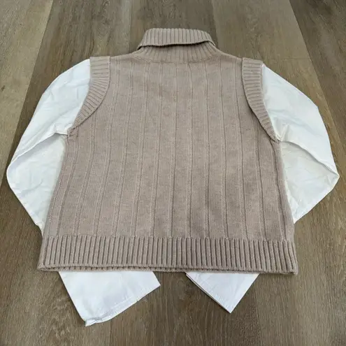 Derek Lam  10 CROSBY Paola poplin and ribbed wool turtleneck sweater - Image 8