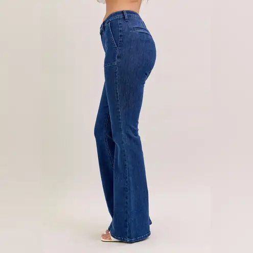 Judy Blue High Waist Flare Jeans with Front Patch Pockets