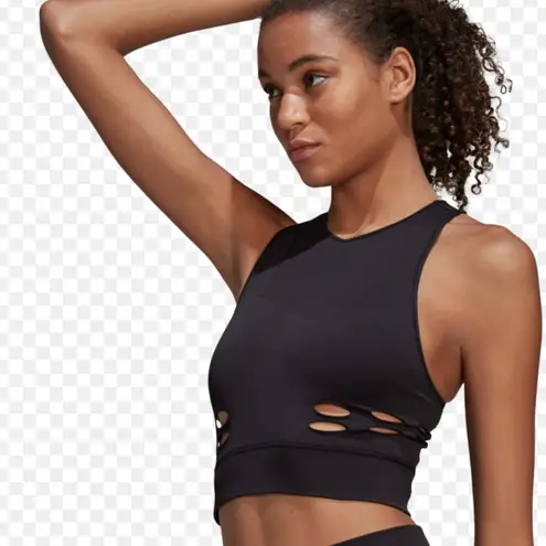 Adidas Stella McCartney Seamless Crop Top Black Activewear Size Small