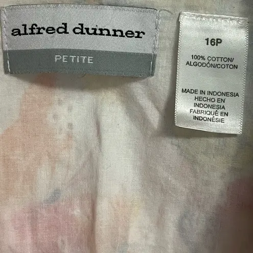 Alfred Dunner Eyelet Butterfly Lined Button Front Long Sleeve Jacket XL 16P EUC