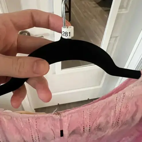 Love Shack Fancy 281  Natasha Short Sleeve Eyelet Mini Dress Size XS Color Pink