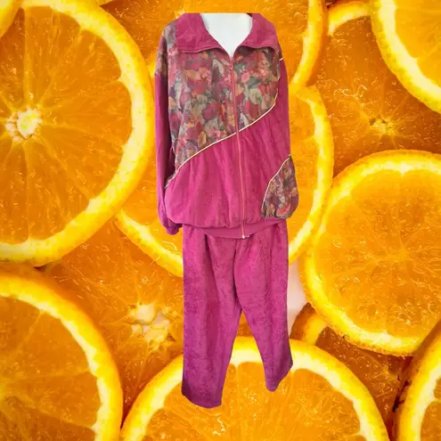 Vintage Susan Christopher California 2 Piece Pink Activewear Set Size Large