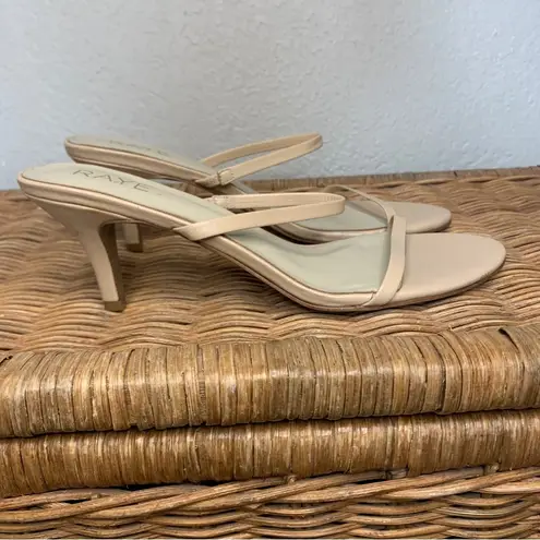 Raye  Nude Thin Strap Slip On Heel Size 9