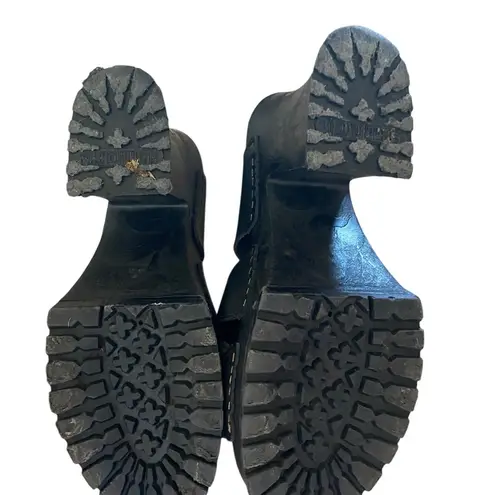 Vintage Y2k 90s Stylish Black Chunky Platform heels by The Leather collection Size 8