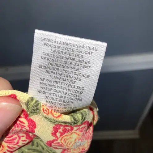 Rachel Roy Red &Yellow Colorful Parrot Print Short Ruffle Sleeve Blouse Large Green Size undefined