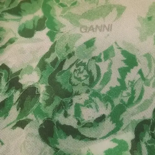 Ganni ππ Mesh Wrap Maxi Dress ~ Island Green Rose EU 34 NWT