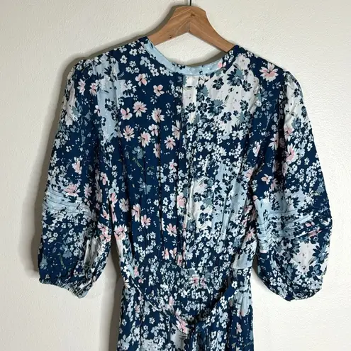 Shoshanna wo grand colorful floral midi dress in midnight garden size 2 ladies