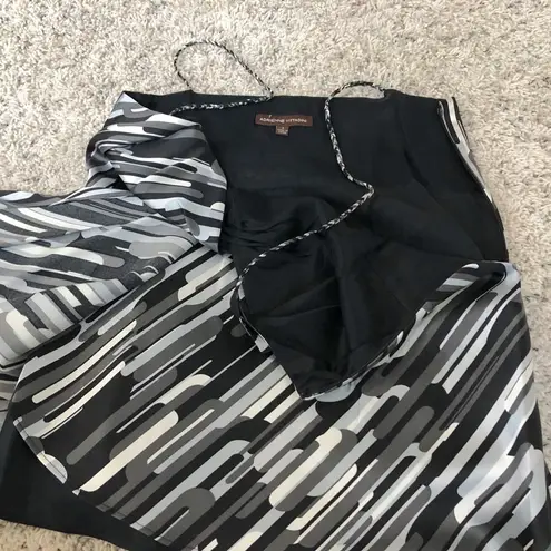 Adrienne Vittadini 🆕 silk camisole tank top plunging v neck black white