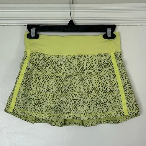 Lululemon Pace Rival Skirt II Dottie Dash Clarity Yellow Black 2