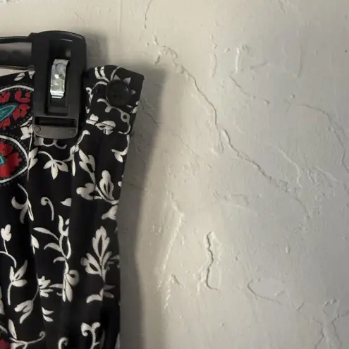 Vintage New Frontier Skirt Top Set Vintage Large Paisley Floral Rayon Western Black