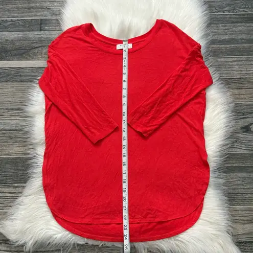 Babaton Aritzia Norris 3/4 Sleeve Shirt in Red