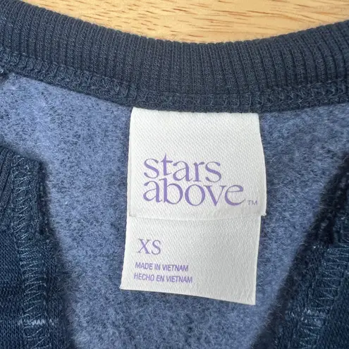Stars Above Women's Blue Two-Toned Fleece Lounge Sweatshirt - XS - NWT
