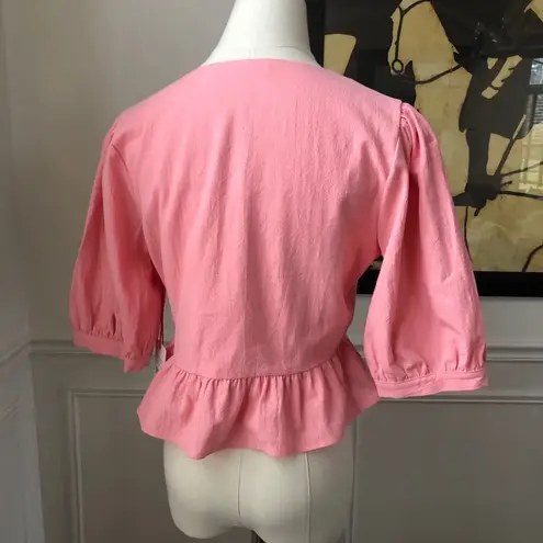 NWT The Good Jane Kaia Bubble Gum Crop Peplum S Pink
