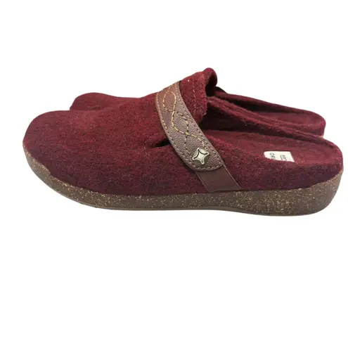 Earth Origins Women's Aurora Janet Merlot Fabric Cork Retro Clogs Mules 7.5