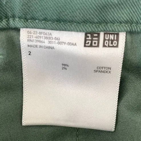 Uniqlo  Pants‎ Women Chino 2 Green Taper Leg Pockets Cotton Comfy Travel Basics thumbnail 2