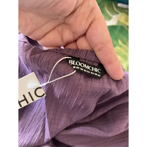 BloomChic Purple Ruffle Flutter Sleeve Midi Dress Women’s Plus Size 18