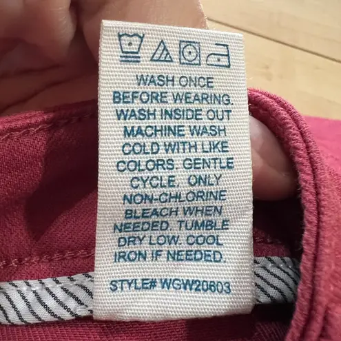 Market & Spruce Flat Front Slim Mid Rise Pants Dark Salmon Pink Size 10 NWT