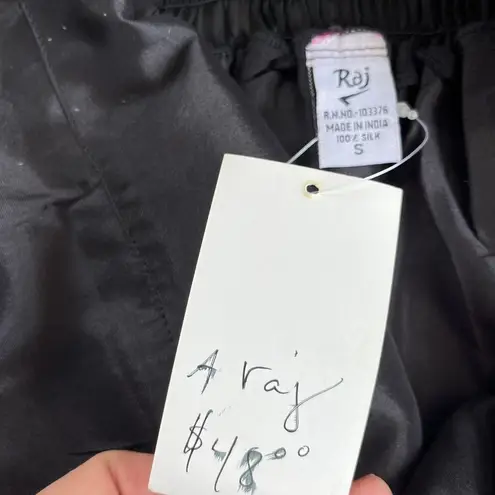 Silk A line V Neck Asymmetrical Layered Black Halter Strap Evening Dress Size S