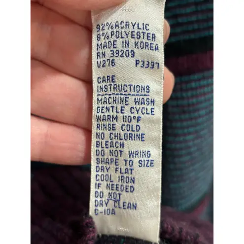 Men's Repage Vintage Velour Striped Sweater, Large Blue